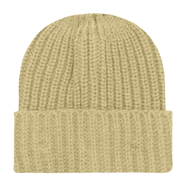 Chunky Ribbed Cuffed Beanie with Custom Logo - 100% Acrylic