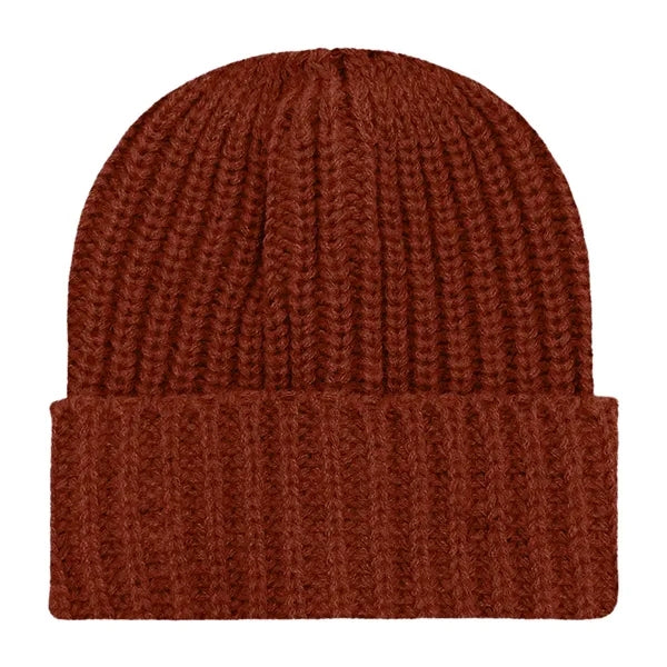 Chunky Ribbed Cuffed Beanie with Custom Logo - 100% Acrylic