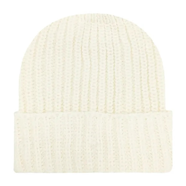 Chunky Ribbed Cuffed Beanie with Custom Logo - 100% Acrylic