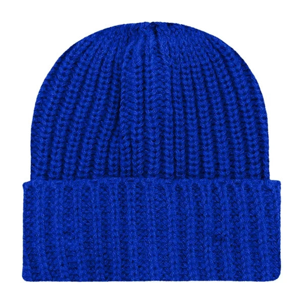 Chunky Ribbed Cuffed Beanie with Custom Logo - 100% Acrylic