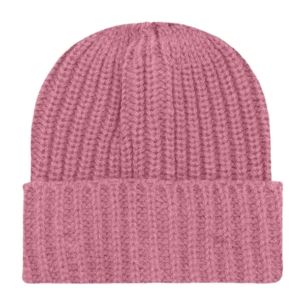 Chunky Ribbed Cuffed Beanie with Custom Logo - 100% Acrylic