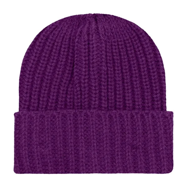 Chunky Ribbed Cuffed Beanie with Custom Logo - 100% Acrylic