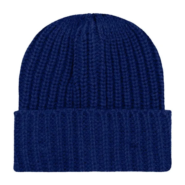 Chunky Ribbed Cuffed Beanie with Custom Logo - 100% Acrylic
