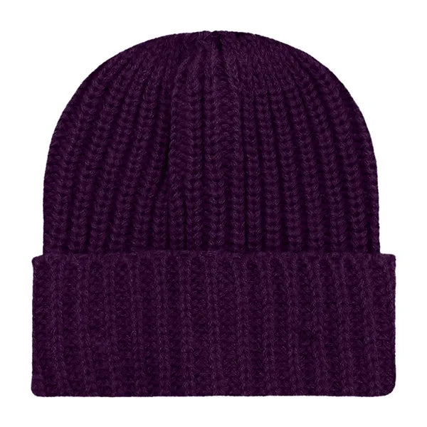 Chunky Ribbed Cuffed Beanie with Custom Logo - 100% Acrylic