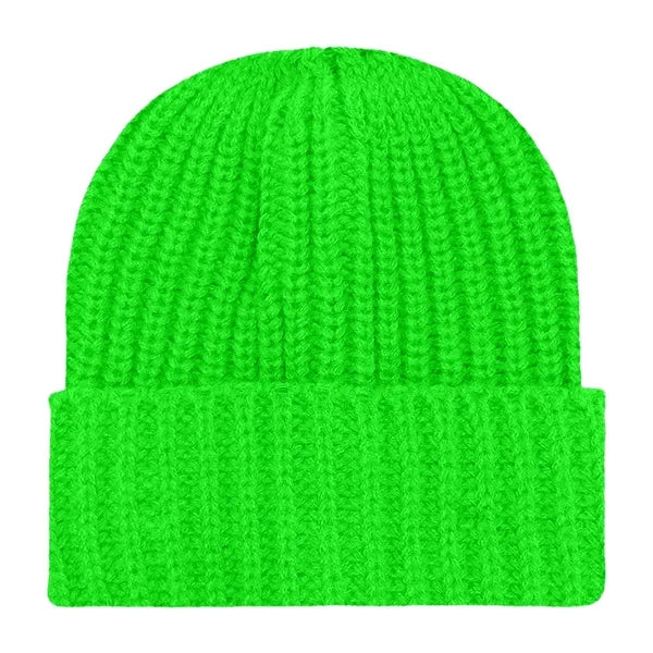 Chunky Ribbed Cuffed Beanie with Custom Logo - 100% Acrylic