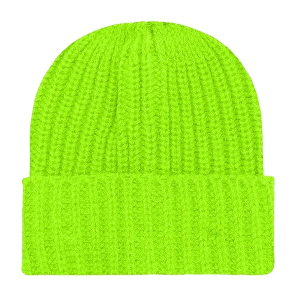 Chunky Ribbed Cuffed Beanie with Custom Logo - 100% Acrylic