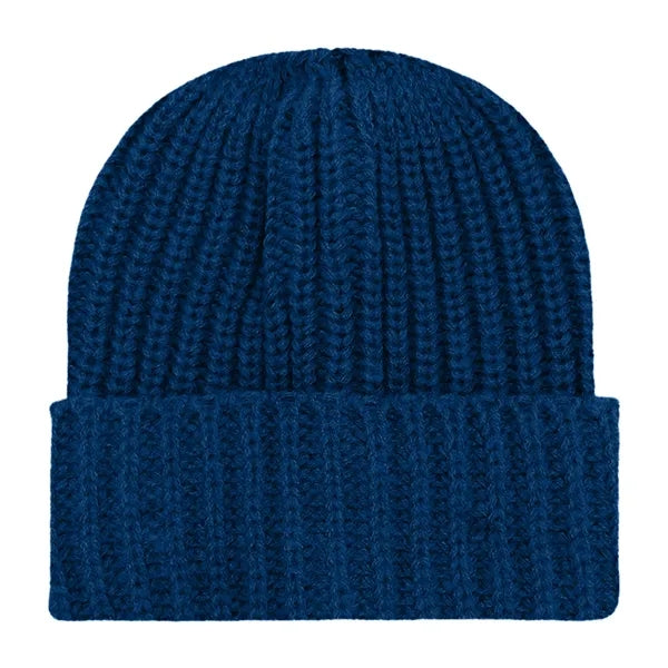 Chunky Ribbed Cuffed Beanie with Custom Logo - 100% Acrylic