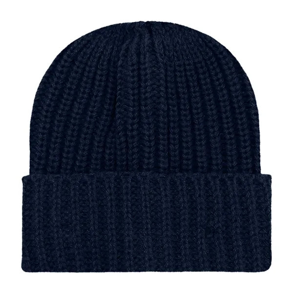 Chunky Ribbed Cuffed Beanie with Custom Logo - 100% Acrylic