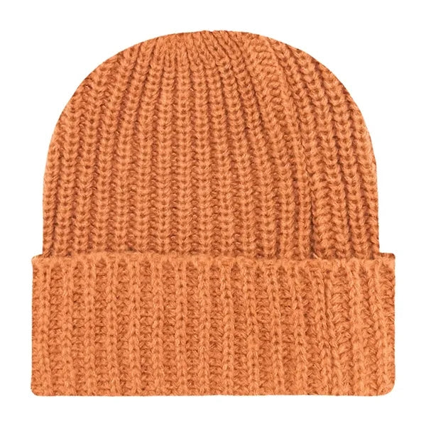 Chunky Ribbed Cuffed Beanie with Custom Logo - 100% Acrylic