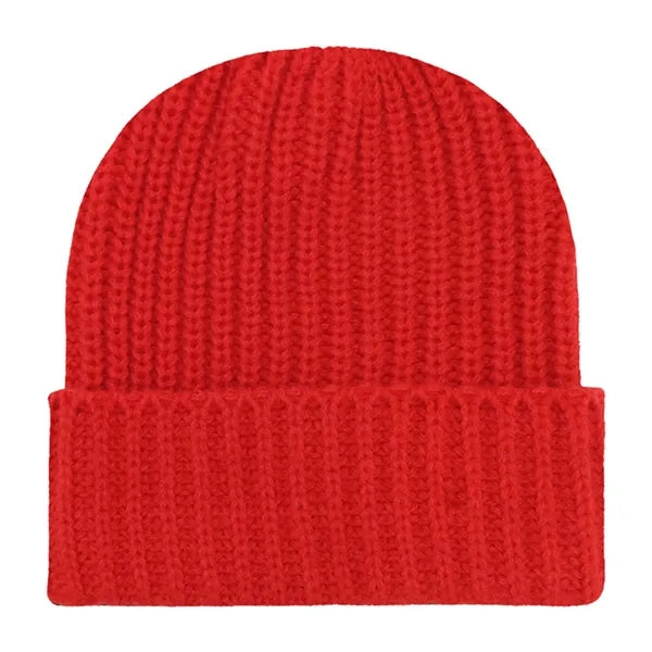 Chunky Ribbed Cuffed Beanie with Custom Logo - 100% Acrylic