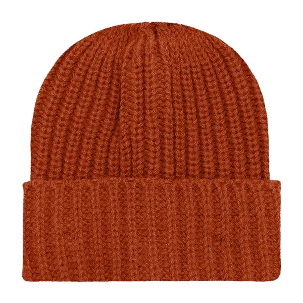Chunky Ribbed Cuffed Beanie with Custom Logo - 100% Acrylic