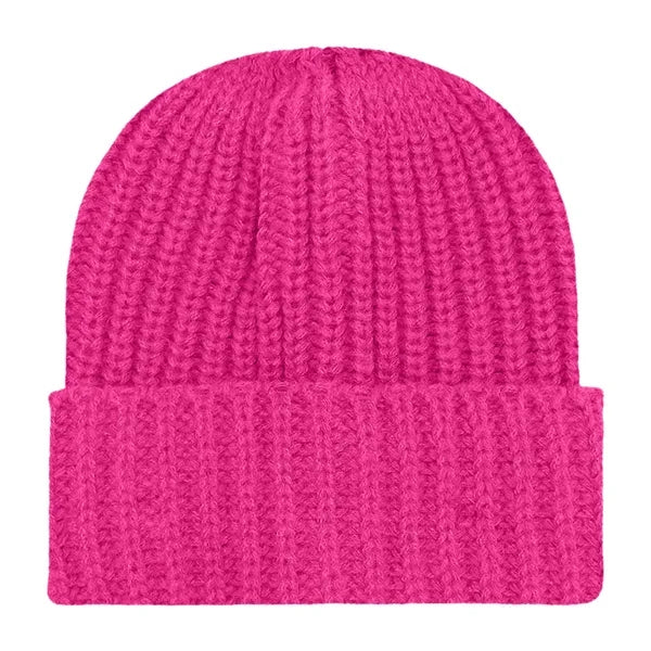 Chunky Ribbed Cuffed Beanie with Custom Logo - 100% Acrylic