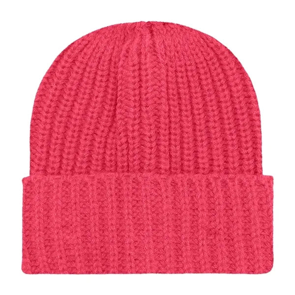 Chunky Ribbed Cuffed Beanie with Custom Logo - 100% Acrylic