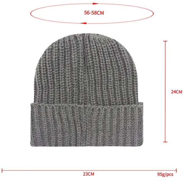 Chunky Ribbed Cuffed Beanie with Custom Logo - 100% Acrylic