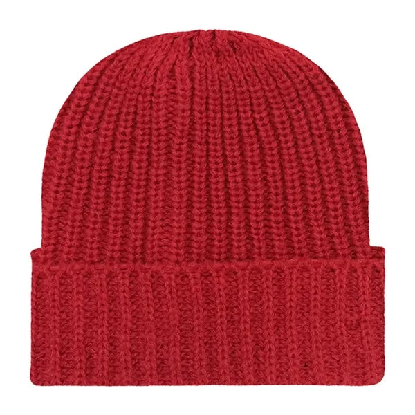 Chunky Ribbed Cuffed Beanie with Custom Logo - 100% Acrylic