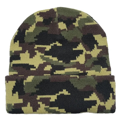 Camo Pattern Cuffed Beanie with Custom Logo - 100% Acrylic