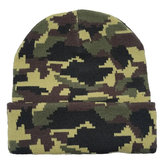Camo Pattern Cuffed Beanie with Custom Logo - 100% Acrylic