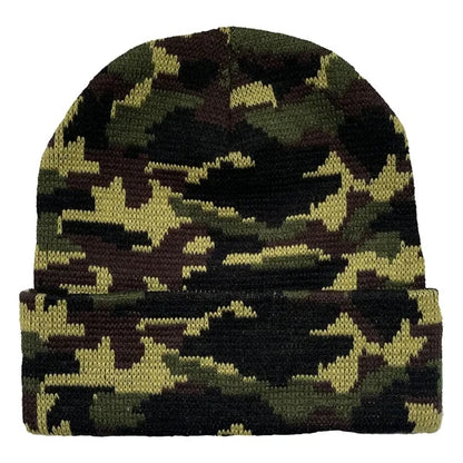 Camo Pattern Cuffed Beanie with Custom Logo - 100% Acrylic