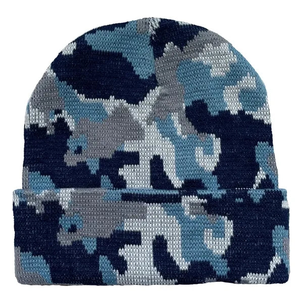 Camo Pattern Cuffed Beanie with Custom Logo - 100% Acrylic