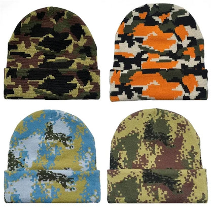 Camo Pattern Cuffed Beanie with Custom Logo - 100% Acrylic