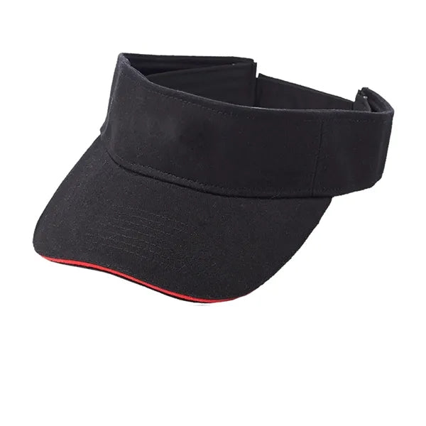 Solid Color Brushed Cotton Visor with Sweatband