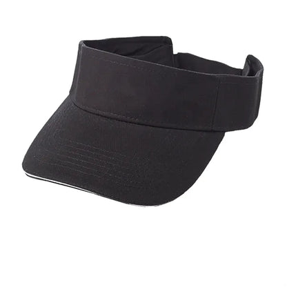 Solid Color Brushed Cotton Visor with Sweatband