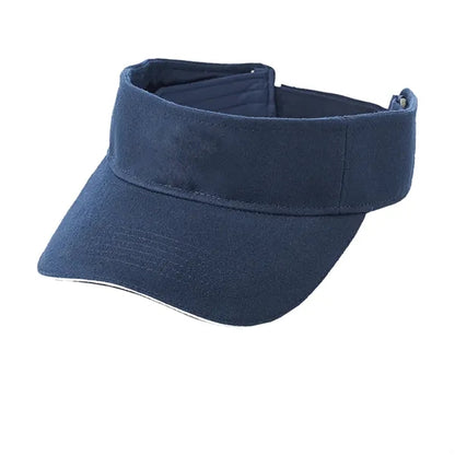 Solid Color Brushed Cotton Visor with Sweatband