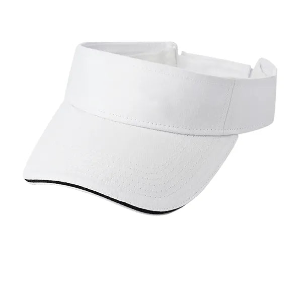 Solid Color Brushed Cotton Visor with Sweatband