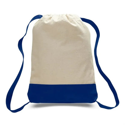 Canvas Sport Backpack with Contrasting Straps & Trim