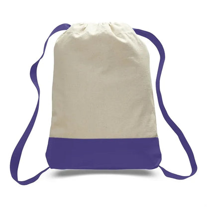 Canvas Sport Backpack with Contrasting Straps & Trim