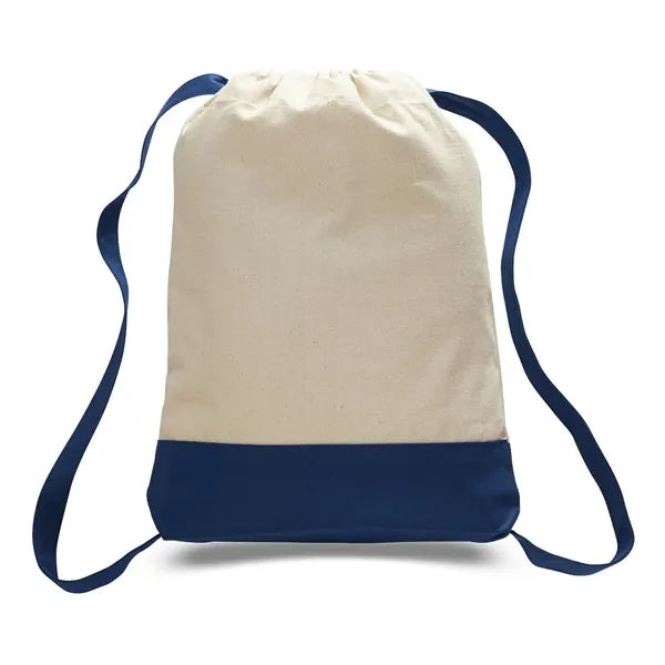 Canvas Sport Backpack with Contrasting Straps & Trim