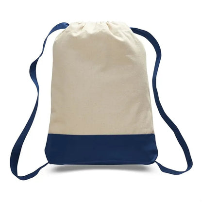 Canvas Sport Backpack with Contrasting Straps & Trim
