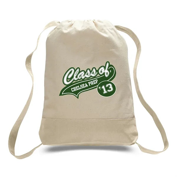 Canvas Sport Backpack with Contrasting Straps & Trim
