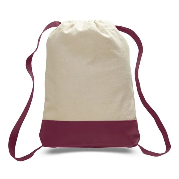 Canvas Sport Backpack with Contrasting Straps & Trim