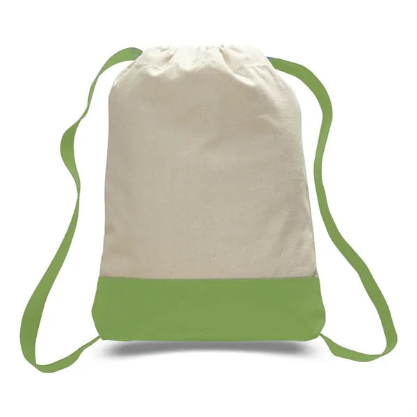 Canvas Sport Backpack with Contrasting Straps & Trim