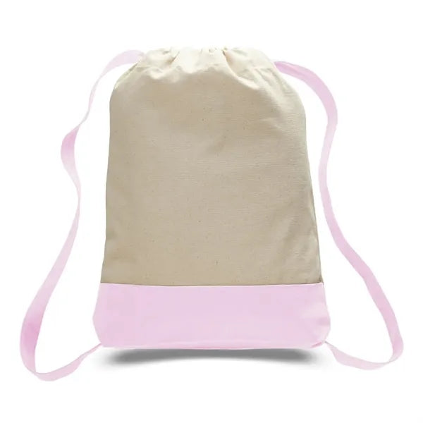 Canvas Sport Backpack with Contrasting Straps & Trim
