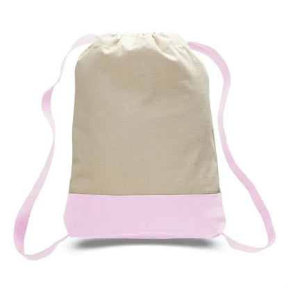Canvas Sport Backpack with Contrasting Straps & Trim