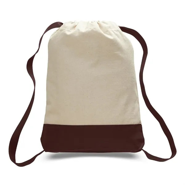 Canvas Sport Backpack with Contrasting Straps & Trim