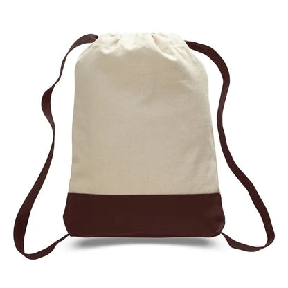 Canvas Sport Backpack with Contrasting Straps & Trim