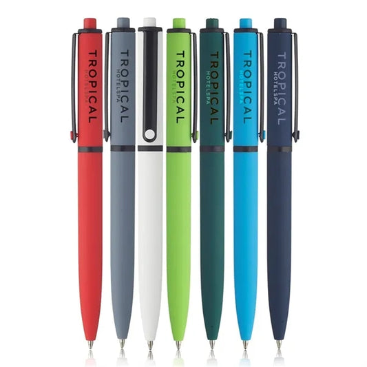 Solid Rubberized Plastic Ballpoint Pen