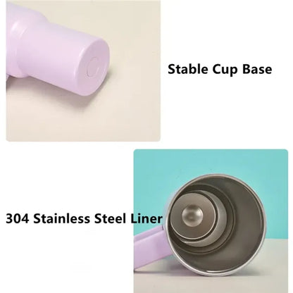 40 Oz Stainless Steel Tumbler With Handle and Straw