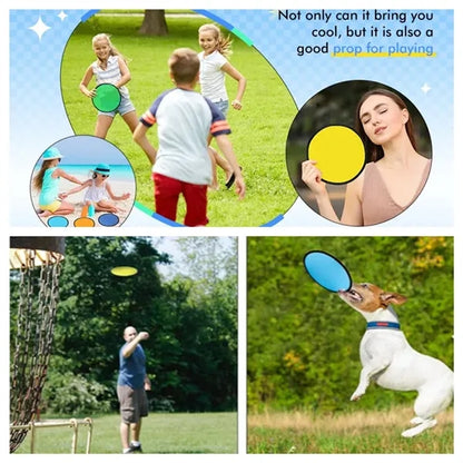 Foldable Flying Disc Fans for Cooling and Fun