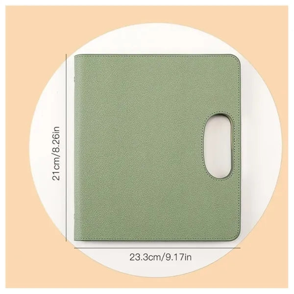 Portable A5 Binder Leather Notebook With Handle