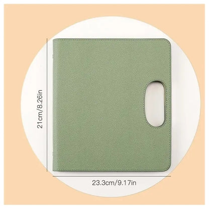 Portable A5 Binder Leather Notebook With Handle
