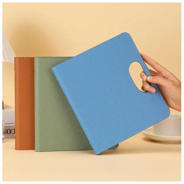 Portable A5 Binder Leather Notebook With Handle