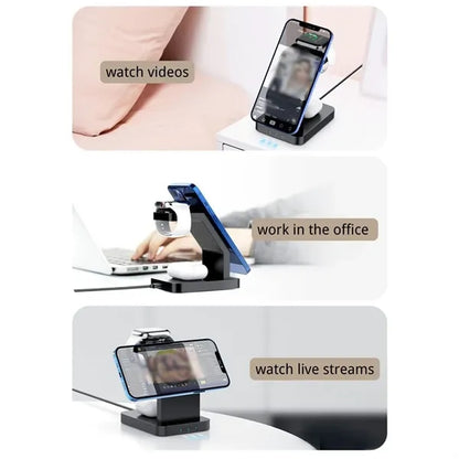 3 in 1 daily fast charging station wireless charger stand