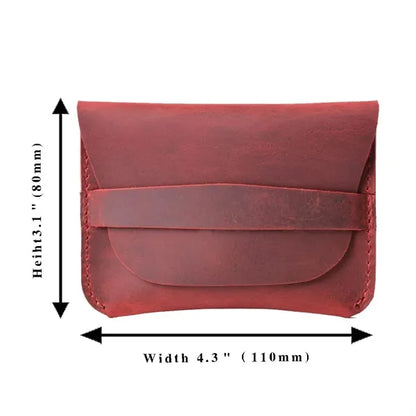 Crazy Horse Leather Minimalist Ultra-Slim Casual Card Holder