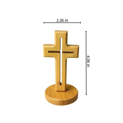 Christmas religious tabletop crafts wooden cross decor