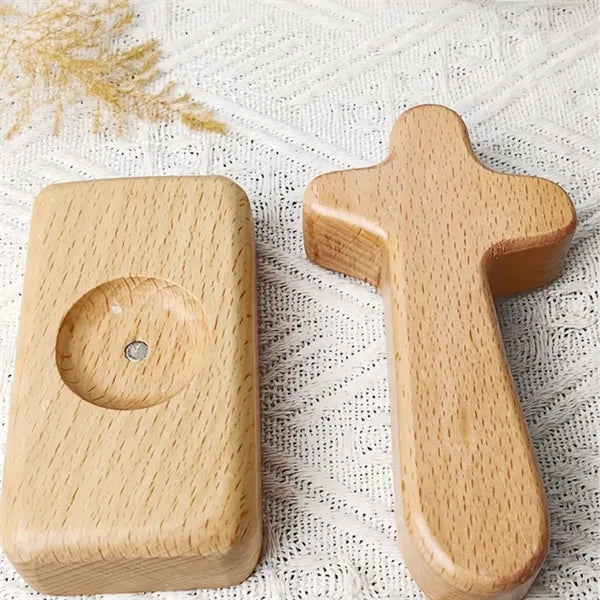 Christmas religious tabletop crafts wooden cross decor