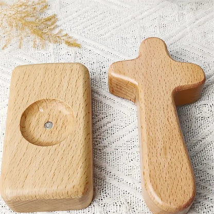 Christmas religious tabletop crafts wooden cross decor